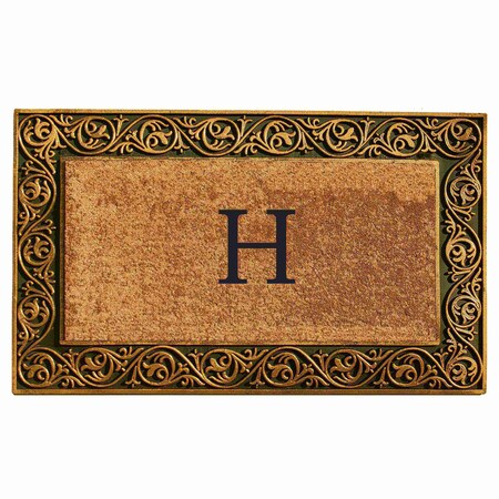 Calloway Mills Monogram Door Mat, Gold, Black, Natural, 18 in W x 30 in L 10001GOLDH